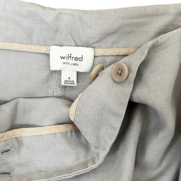 Aritzia Wilfred Vichy Mini Skirt Linen In Grey Color - Picture 6 of 10